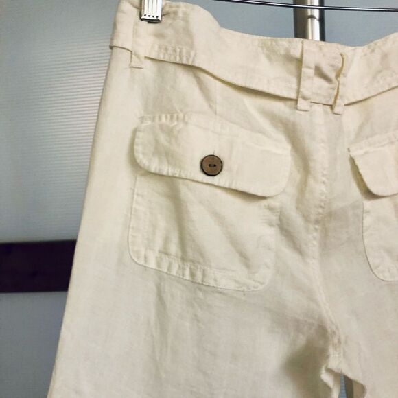 Londonjean 100% Linen Cream Pants, Classic, Straight Leg Sz 2 - Picture 5 of 7